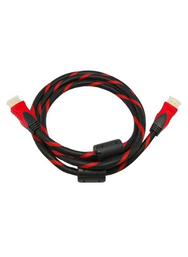 كابل بمنفذ HDMI عالي الوضوح لأجهزة الكمبيوتر والتلفزيون أسود/أحمر